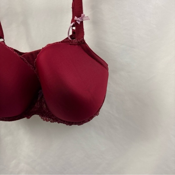 Victoria Secret Women Bra 38DD Red Violet Lace Dream Angels Lined Demi Underwire - Picture 3 of 16